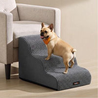 Produktbild von Feandrea Hundetreppe mit Schaumstoff für Hunde und Katzen dunkelgrau Größe L