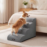 Produktbild von Feandrea Hundetreppe mit Schaumstoff für Hunde und Katzen in Hellgrau XL