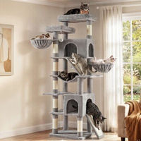 Produktbild von Feandrea Jumbo Kratzbaum für Katzen in Hellgrau mit 206 cm Höhe