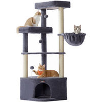 Produktbild von Feandrea Jumbo Kratzbaum für Katzen mit großer Kuschelhöhle aus Plüsch in Grau oder Beige