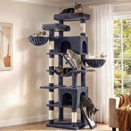 Feandrea Jumbo Kratzbaum für Katzen und Mehrkatzenhaushalte in Dunkelgrau 206 cm hoch – Bild 1 von 2
