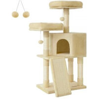 Produktbild von FEANDREA Katzenbaum mit Kratzbrett und Sisal-Säule beige 115 cm