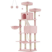 Produktbild von FEANDREA Katzenbaum XXL Kratzbaum für große Katzen 206 cm Rosa Plüsch
