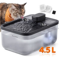 Produktbild von Feandrea Katzenbrunnen Trinkbrunnen für Katzen mit Filtern und Trockenlaufschutz Schwarz 4,5 L