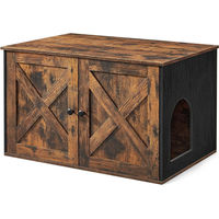 Produktbild von Feandrea Katzenklo als Möbel-Toilette aus Holz in Vintage Braun-Schwarz mit Türen
