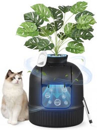 FEANDREA Katzenklo Blumentopf als versteckte Katzentoilette mit künstlicher Pflanze in Schwarz – Bild 1 von 7