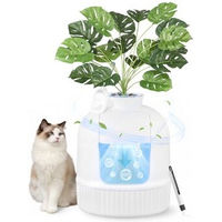 Produktbild von Feandrea Katzenklo Blumentopf als versteckte Katzentoilette mit künstlicher Pflanze in Weiß