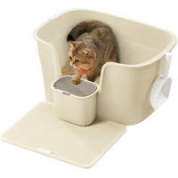 Produktbild von FEANDREA Katzentoilette als offene Schalentoilette aus Kunststoff für erwachsene Katzen in Größe L