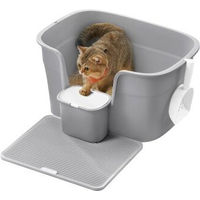 Produktbild von FEANDREA Katzentoilette Offene Schalentoilette für Katzen in Grau Größe L