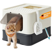Produktbild von Feandrea Katzentoilette Top-Entry aus Kunststoff für erwachsene Katzen in Schwarz