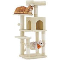 Produktbild von Feandrea Kratzbaum 112cm mit Hängematte aus beige Plüsch für Katzen