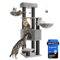 Produktbild von Feandrea Kratzbaum CLAWFY Kollektion für Katzen mit Höhle, Körbchen und selbstwärmenden Decken in Taubengrau-Schwarz