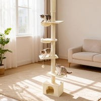 Produktbild von Feandrea Kratzbaum für Katzen höhenverstellbar mit Höhle und Liegemulde beige