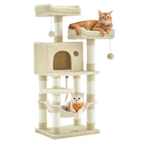 Produktbild von Feandrea Kratzbaum für Katzen in Beige Größe M mit 11 Kratzsäulen und 2 Plattformen
