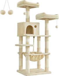 Feandrea Kratzbaum für Katzen in Beige mit 2 Aussichtsplattformen und 143 cm Höhe – Bild 1 von 2