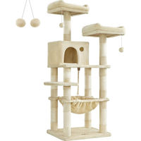 Produktbild von Feandrea Kratzbaum für Katzen in Beige mit 2 Aussichtsplattformen und 143 cm Höhe