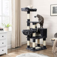 Produktbild von Feandrea Kratzbaum für Katzen in Grau mit 9 Kratzsäulen und Kratzbrett 138 cm