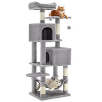 Produktbild von Feandrea Kratzbaum für Katzen in Grau mit Hängematte und Plüsch, 155 cm hoch