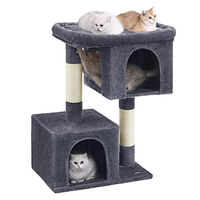 Produktbild von Feandrea Kratzbaum für Katzen mit 2 Katzenhöhlen in Grau, 101 cm