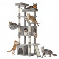 Produktbild von Feandrea Kratzbaum für Katzen mit 7 Kratzsäulen und 2 Höhlen 184,5 cm hoch