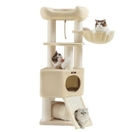Feandrea Kratzbaum für Katzen mit Höhle, Hängematte und Tunnel, 50 x 50 x 141 cm – Bild 1 von 1