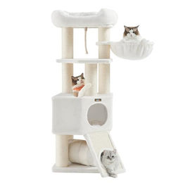 Feandrea Kratzbaum für Katzen mit Höhle, Hängematte und Tunnel, 50 x 50 x 141 cm – Bild 1 von 1
