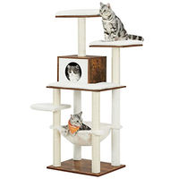 Produktbild von Feandrea Kratzbaum für Katzen mit Katzenhaus und 5 Kratzsäulen in Braun, 138 cm