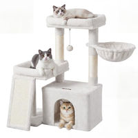 Produktbild von Feandrea Kratzbaum für Katzen mit Kratzsäulen, Rampe, 2 Plattformen, Höhle und Korb, 85,8 cm hoch
