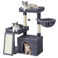 Produktbild von Feandrea Kratzbaum für Katzen mit Kratzsäulen und 2 Plattformen 90 cm hoch