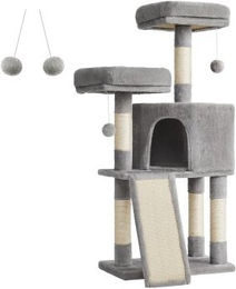 FEANDREA Kratzbaum für Katzen 115cm mit Sisal in Grau und Beige – Bild 1 von 11