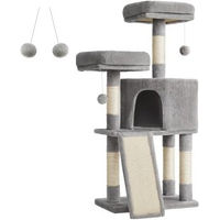 Produktbild von FEANDREA Kratzbaum für Katzen 115cm mit Sisal in Grau und Beige
