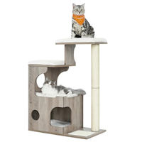 Produktbild von FEANDREA Kratzbaum für Katzen 86 cm mit Höhle und Sisal-Kratzmatte in Grau