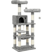 Produktbild von Feandrea Kratzbaum für Katzen in Grau aus Plüsch L 55 x B 45 x H 143 cm