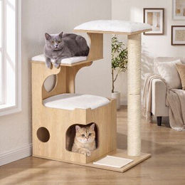 Feandrea Kratzbaum für Katzen mit Höhle, Sisal-Kratzmatte und waschbaren Plüschkissen 86 cm – Bild 1 von 3