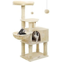 Produktbild von FEANDREA Kratzbaum für Katzen mit Höhle und Sisal-Elementen beige 138 cm