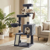 Produktbild von FEANDREA Kratzbaum für Katzen mit Rampe und 3 Plattformen in Dunkelgrau 136 cm