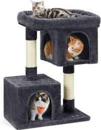FEANDREA Kratzbaum für Katzen mit Sisal in Grau 84cm – Bild 1 von 3