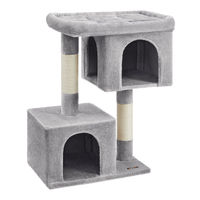 Produktbild von FEANDREA Kratzbaum für Katzen mit Sisalstämmen und Plattform in Grau 101cm