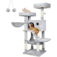 Produktbild von FEANDREA Kratzbaum für Katzen mit weichem Plüschbezug Grau 135 cm