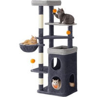 Produktbild von Feandrea Kratzbaum für Katzen mit zwei Katzenhöhlen und 3 Kratzstämmen in Grau, 152 cm