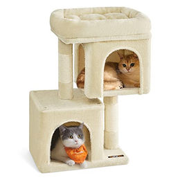Feandrea Kratzbaum klein mit Katzenhaus und Sisalstämmen 65 cm – Bild 1 von 1