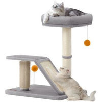 Produktbild von Feandrea Kratzbaum Kratzsäule multifunktional drehbar für Katzen aus Holzspanplatte Plüsch und Sisal in Grau
