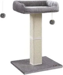 Feandrea Kratzbaum Kratzstamm mit Plüschball in Hellgrau 71cm aus Sisal – Bild 1 von 3