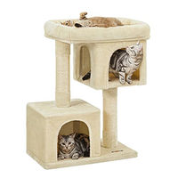 Produktbild von Feandrea Kratzbaum mit 2 Katzenhöhlen und großer Plattform in Beige, 79.6 cm Kletterbaum für Katzen
