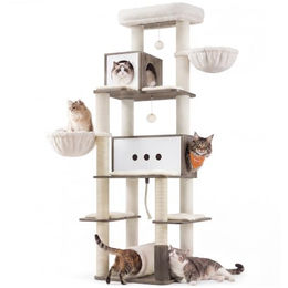 Feandrea Kratzbaum mit Katzenhaus und Kratzsäulen 198 cm – Bild 1 von 1