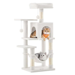 Feandrea Kratzbaum mit mehrstöckigem Katzenhaus 112 cm hoch – Bild 1 von 1