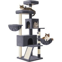 Produktbild von Feandrea Kratzbaum XL für Katzen in Dunkelgrau mit Doppelhöhle und großer Plattform 174 cm