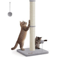 Produktbild von FEANDREA Kratzbaum XXL für Katzen und Kitten mit Sisalstamm, Plüschball und Glocke, Grau, 85 cm