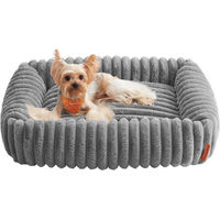 Produktbild von FEANDREA Orthopädisches Hundebett aus Plüsch für erwachsene Hunde Grau Größe M