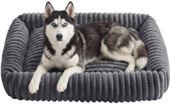 Feandrea Orthopädisches Hundebett aus Plüsch Grau Waschbares Hundekörbchen – Bild 1 von 2